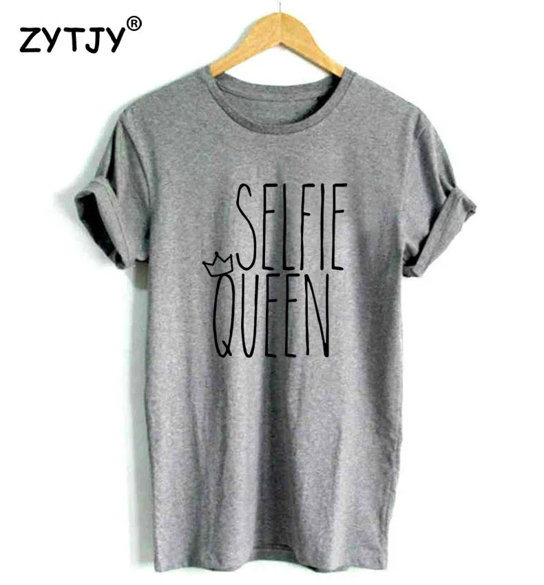 Монопод для селфи Queen с принтом в виде букв Для женщин футболка хлопковая