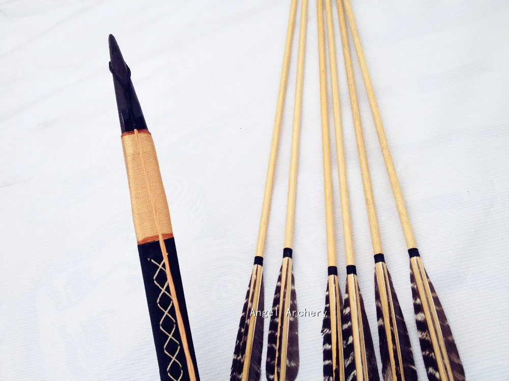 20LBS 60LBS Черный традиционный бант в венгерском стиле Изогнутый длинный лук 6 шт