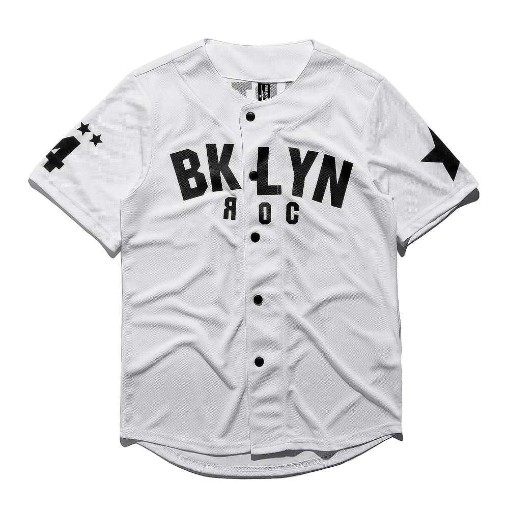 Мужская Бейсбольная Футболка Brooklyn BYLYN черно белая футболка на пуговицах с
