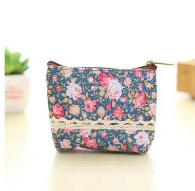 Style 2 Darkblue ETya Girl маленький кошелек для монет женский держатель для монет сумка женский Свежий маленький цветок на молнии клатч монета держатель для карточки-ключа чехол - Цвет: Style 2 Darkblue