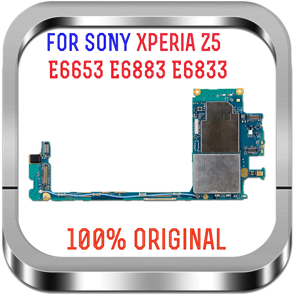 Полная работа оригинальная разблокированная материнская плата шлейф для sony Xperia Z5 E6883 E6653 E6833 E6853 материнская плата