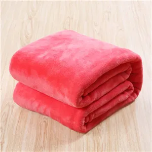 Папа и мима 220*240 см 12 сплошной цвет фланель одеяло диван кровать - Цвет: watermelon red