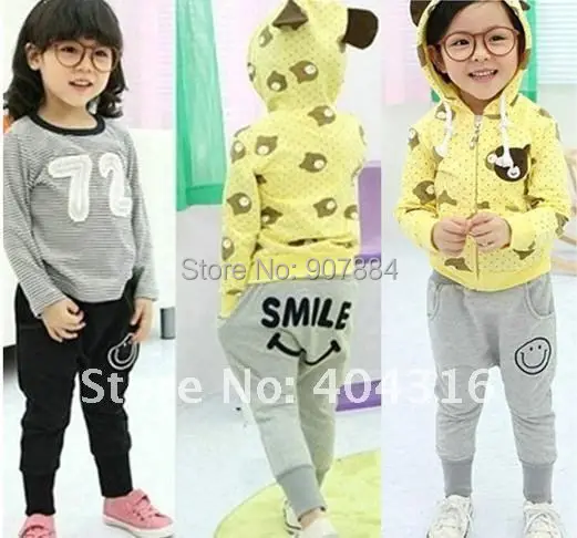 5pcs boys girls smile pants smiling mouse pant children trousers childrens gray black bottoms free shipping | Детская одежда и