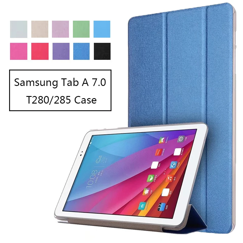 Чехол для 7 дюймового планшета Samsung Galaxy Tab A 0 T280/T285 новинка шелковая подставка флип