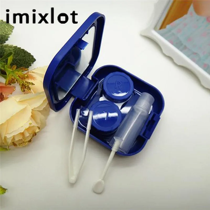 IMIXLOT Прочный портативный чехол для контактных линз для женщин и мужчин контейнер дорожный набор держатель зеркальная коробка 4 цвета на выбор