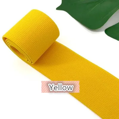 yellow 5 см двухсторонняя утолщенная прочная юбка для брюк пояс цветная эластичная лента саржевая эластичная лента латексная эластичная лента резиновая лента - Цвет: yellow