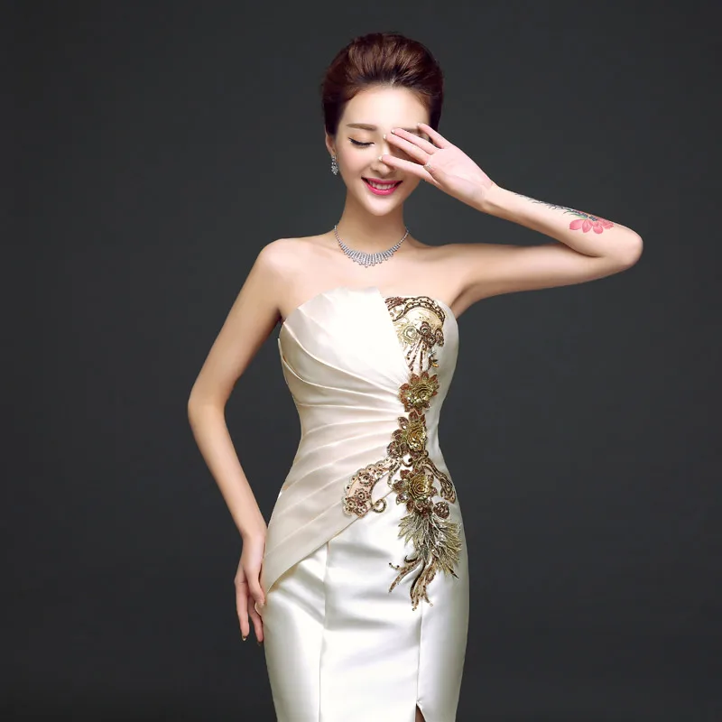 Длинные восточные вечерние платья Qipao женское платье Чонсам «рыбий хвост» современное китайское традиционное платье сексуальное платье Русалка