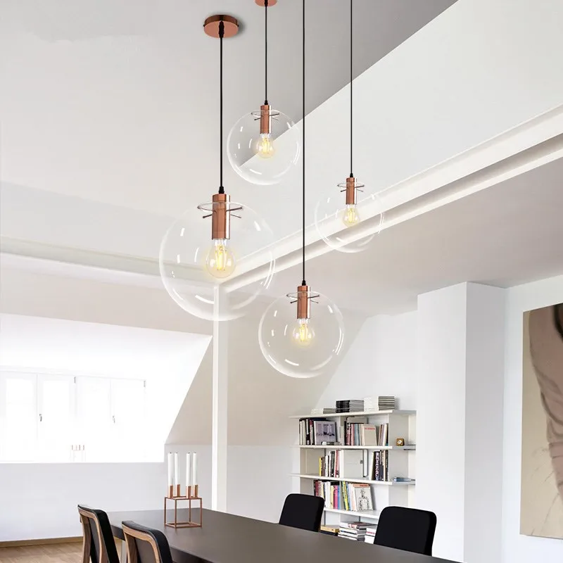 Стеклянный подвесной светильник для кухонного островка лампа бара отеля