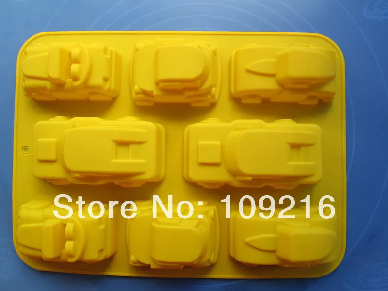 

Оптовая продажа! 1 шт. 8-HolesLittle Car Green, хорошее качество, 100% пищевой силикон, форма «сделай сам» для торта/пудинга/желе