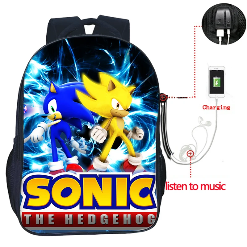 Sonic зубная щётка USB заряд рюкзак для учеников, мальчиков и девочек сумки модные школьные сумки для подростков повседневные Для мужчин Для женщин подростков распылитель ранцевого типа для с - Цвет: 5