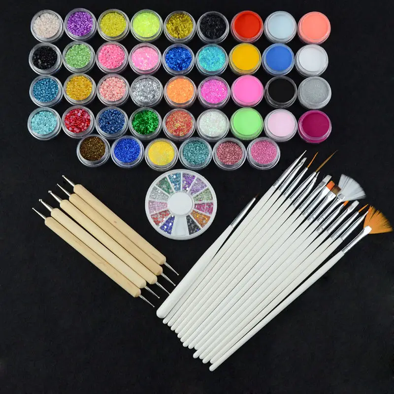 42 смесь цветов акриловые блеск Косметическая пудра Builder Скульптура S жемчуг + 20