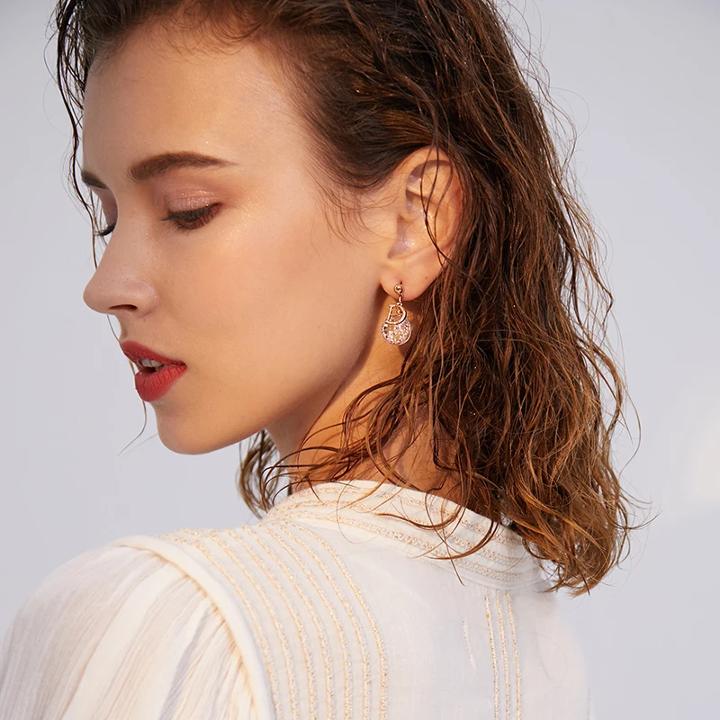 Маленькие Прозрачные Серьги с бусинами женские темпераментные простые