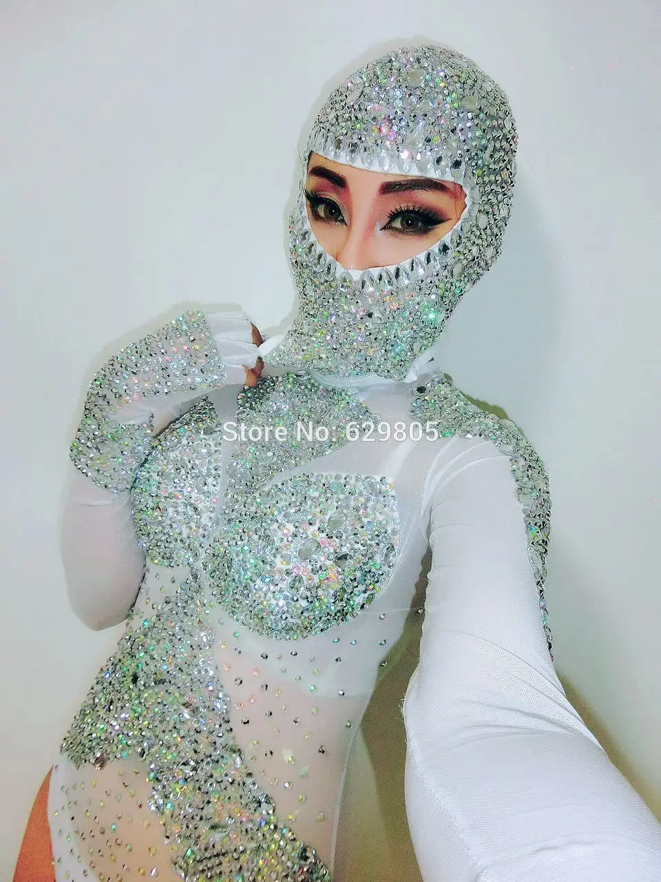 Боди женское со стразами трико для сцены танца ночного клуба вечеринки пикантный