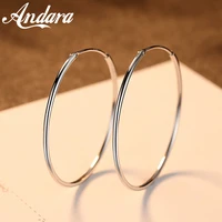 hot sale 100 925 sterling silver 6 sizes circle round hoop earrings for women wedding party fashion jewelry
