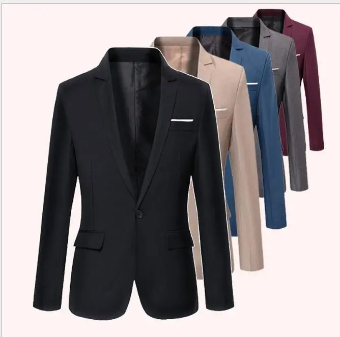 2019 Новая мужская мода Корейская версия приталенного костюма из двух частей