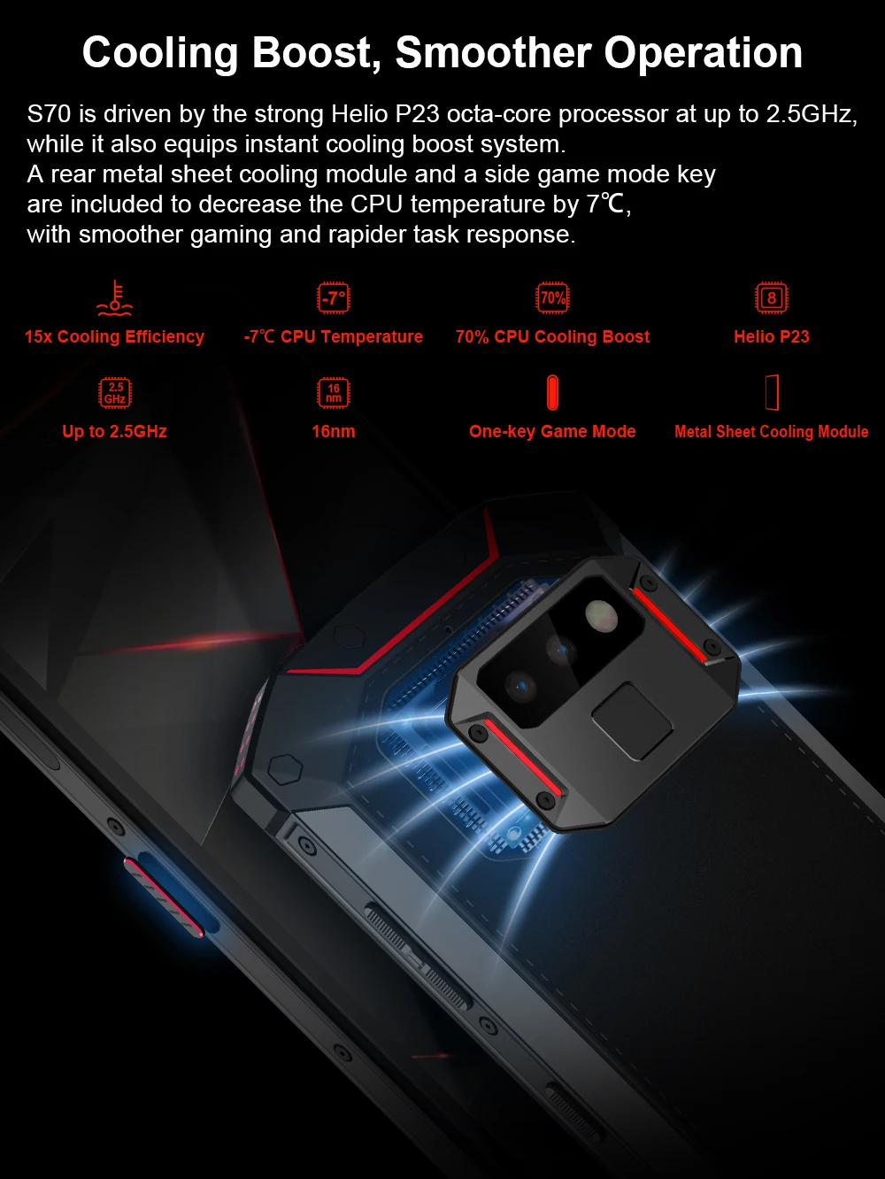 IP68/IP69K водонепроницаемый DOOGEE S70 мобильный телефон NFC 5500 мАч 12V2A Быстрая зарядка 5,9" FHD Helio P23 Восьмиядерный 6 ГБ 64 Гб 4G смартфон