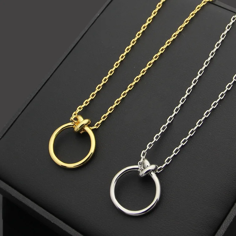 Женское Ожерелье-подвеска с круглым узлом ожерелье-цепочка модное ювелирное