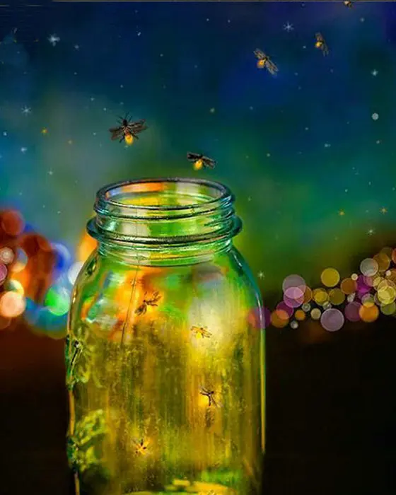 Полная Алмазная вышивка стеклянная банка Diy картина крестиком Glowworm пейзаж 3d