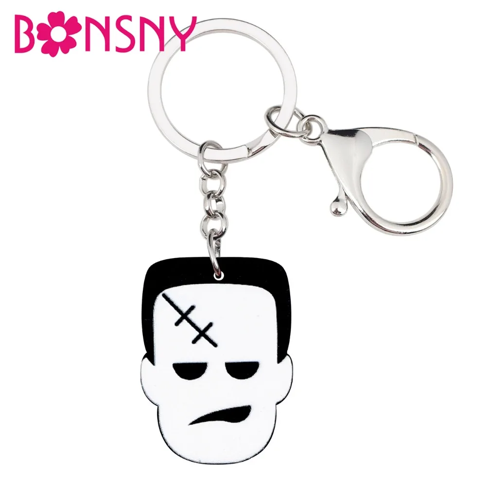 Брелок для ключей Bonsny акриловый Хэллоуина Angry Scar мужчин брелок кольца мультяшный