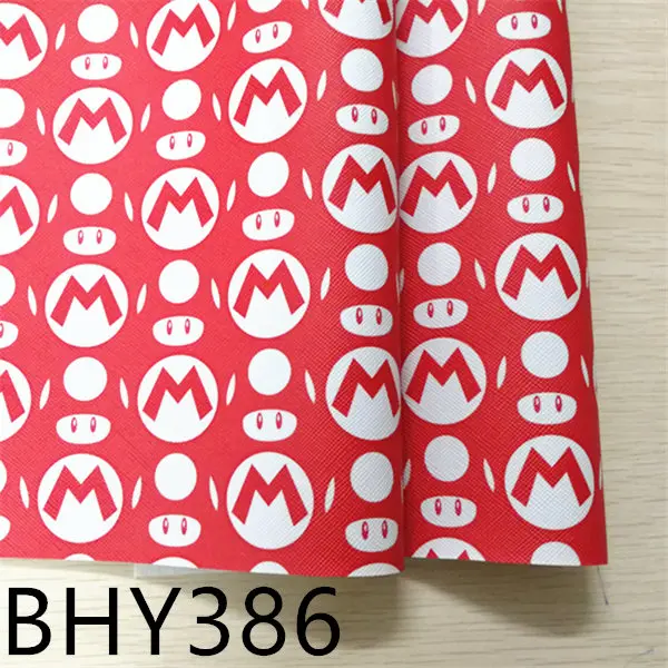 BHY386 7,6*12 дюймов мультфильм печати искусственная кожа для DIY аксессуары BHY383 - Цвет: BHY386