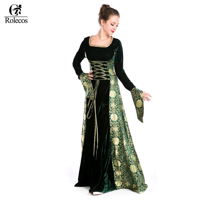Rolecos 2017 женское вечернее платье в стиле ретро средневековое Ренессанс