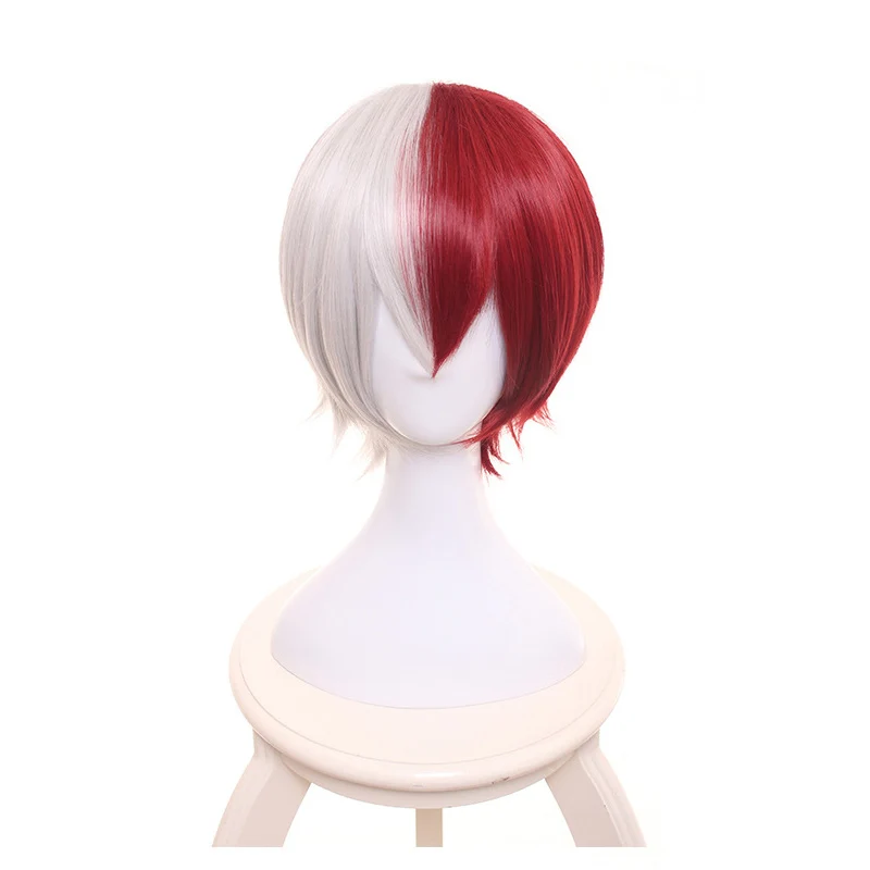 

Boku no Hiro Akademia Todoroki Shouto short wig My Hero Academia Shoto Todoroki White And Red Cosplay Wig+Wig Cap