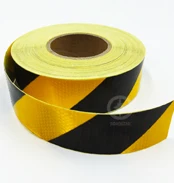 Yellow- black line 50 мм* 25 м грузовик предохранителем и универсальным питанием-от источника переменного или постоянного тока светоотражающие ленты наклейки автомобиля самостоятельно липкая сигнальная лента автомобилей светоотражающая пленка - Название цвета: Yellow- black line