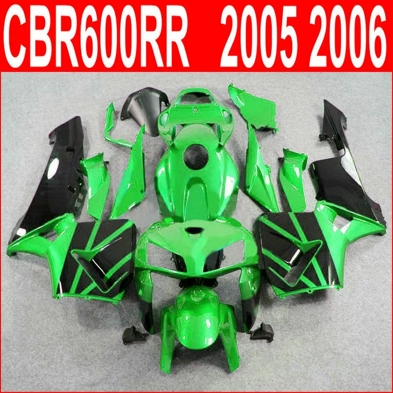 Литой под давлением Пластиковый обтекатель комплект для Honda CBR600RR 05 06 зелено