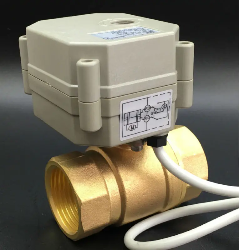 TF25 B2 C BSP/NPT 1 &quotлатунный моторизованный клапан DN25 DC5V 2/3/5/7 провода металлическая