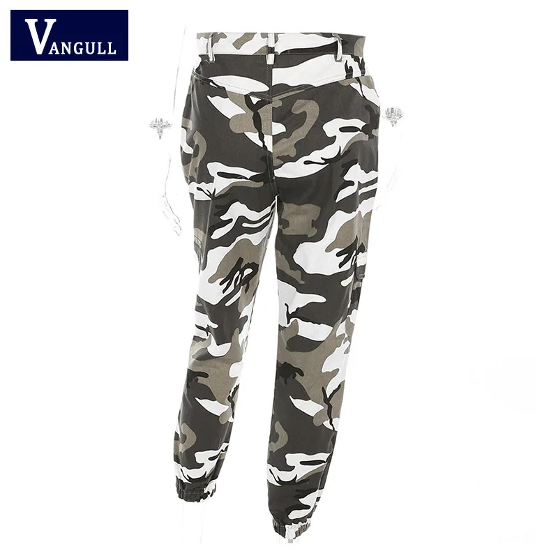 Женские камуфляжные брюки Vangull до щиколотки с высокой талией хлопковые