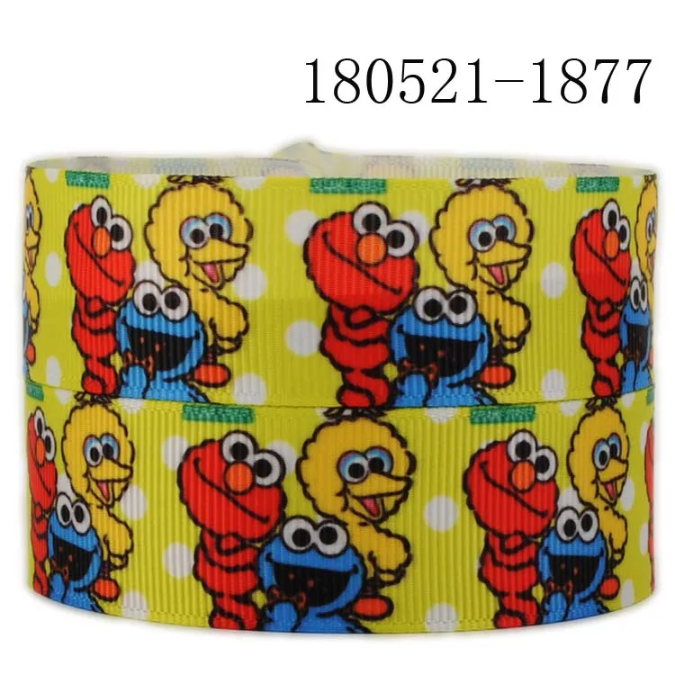 180521-1877 10 ярдов-различный размер Улица Сезам лента-Elmo и друзья/Улица Сезам grosgrain лента/атласная лента - Цвет: 180521-1877