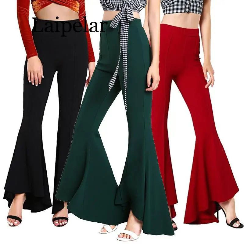 

Lapelar women's trousers stretch high-waist flared pants streetwear mom's old-fashioned loose clothing tooling pencil pants