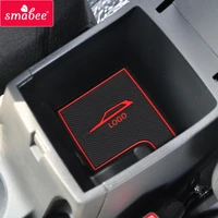 smabee anti slip gate slot mat for hyundai creta 2015 2019 ix25 interior accessories rubber cup holders non slip mats orange
