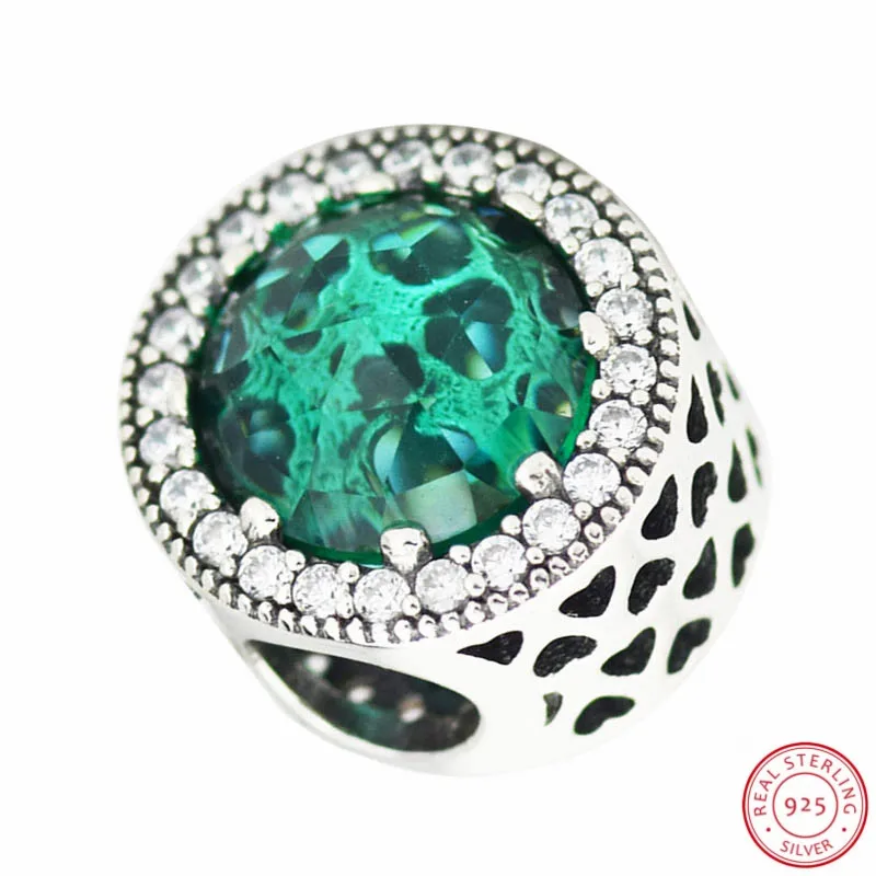 Бусины сердца с прозрачным фианитом серебро 925 пробы|beads beads|beads with heartsbeads green |