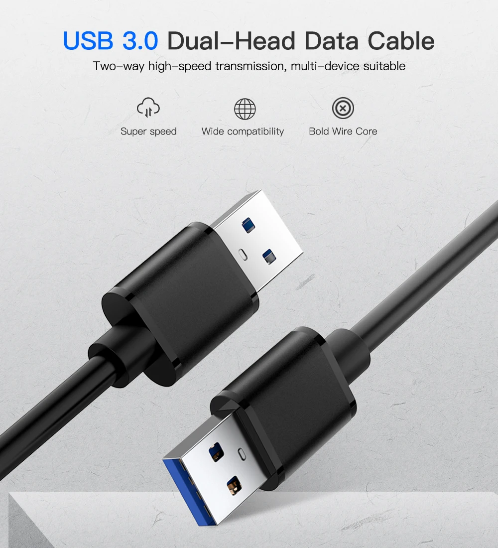 USB-USB кабель для быстрой передачи данных папа-папа USB 3,0 кабель-удлинитель для радиатора жесткий диск USB 3,0 кабель для передачи данных удлинитель