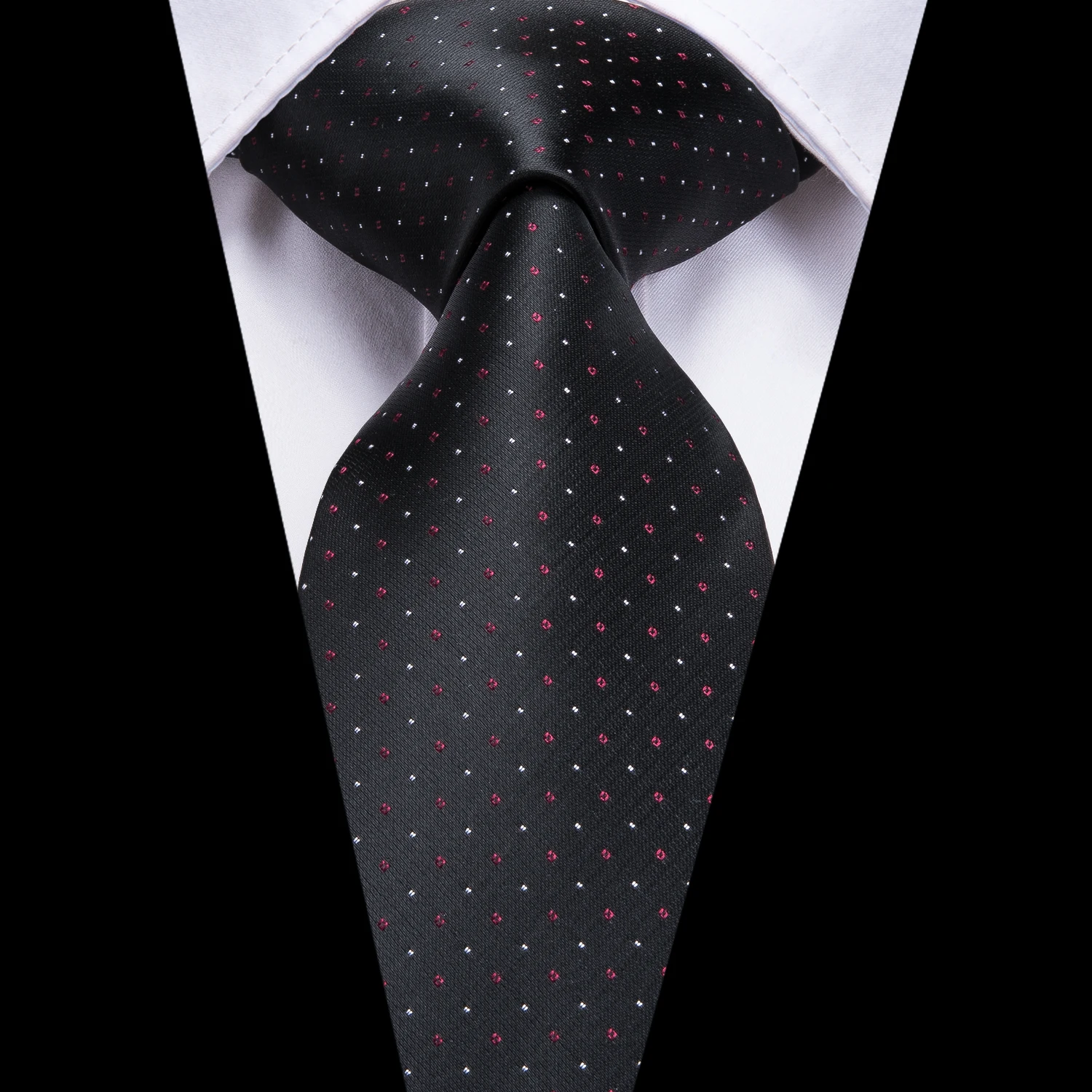 SN-3128 Hi-Tie шелковый галстук 8,5 см, мужской галстук в черный горошек, носовой платок, запонки, Модные Классические Вечерние и свадебные галстуки
