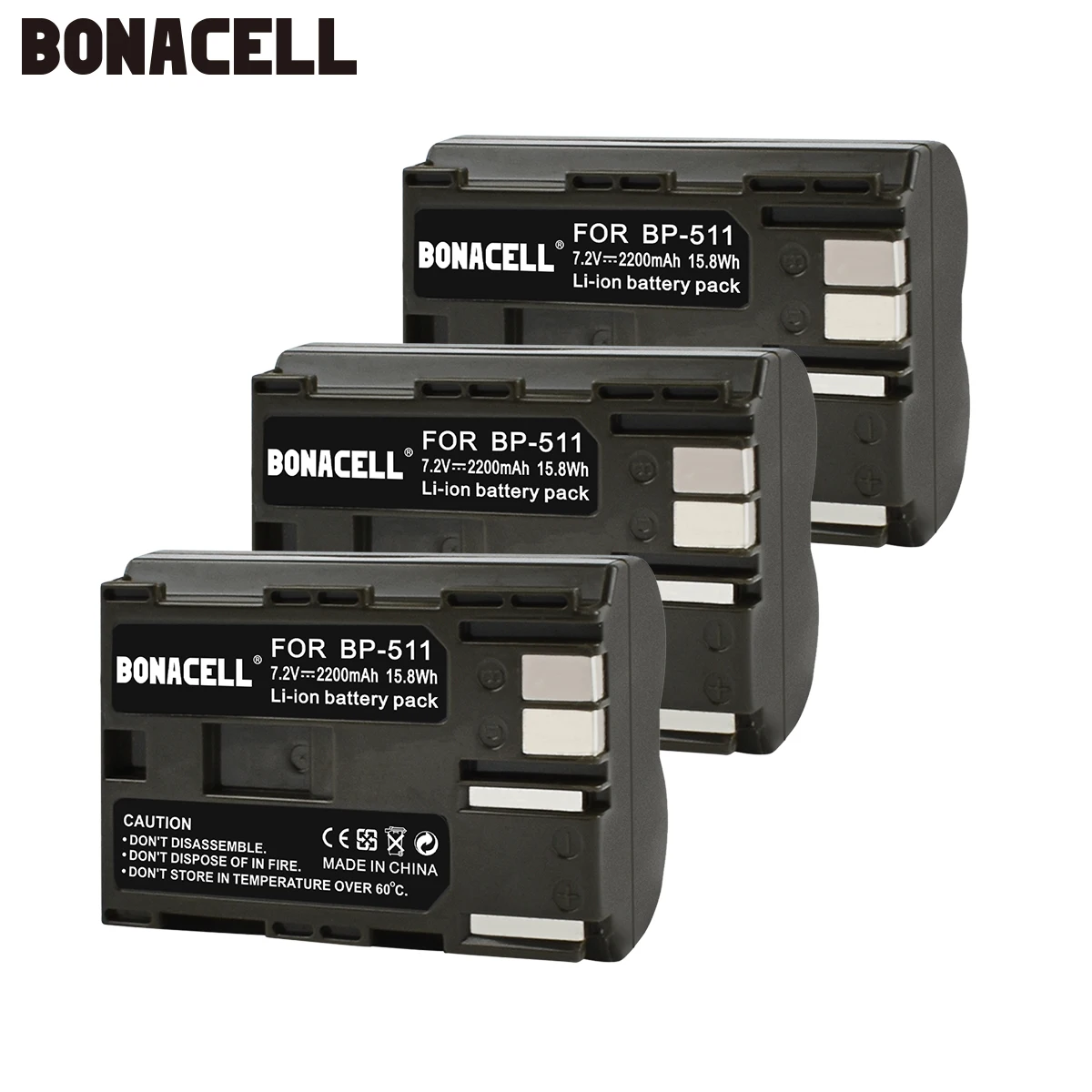 Bonacell 2200 мА/ч, BP-511 BP-511A BP 511A для Камера Батарея BP511 BP 511 для цифровой однообъективной зеркальной камеры Canon EOS 40D 300D 5D 20D 30D 50D 10D G6 L50