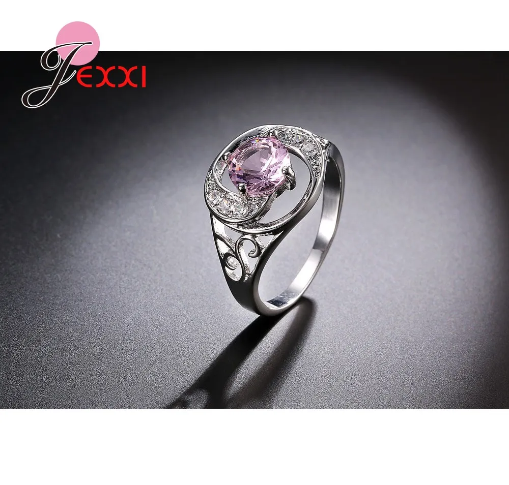 Модные фиолетовые прозрачные полые Стразы ювелирные изделия штамп серебряные