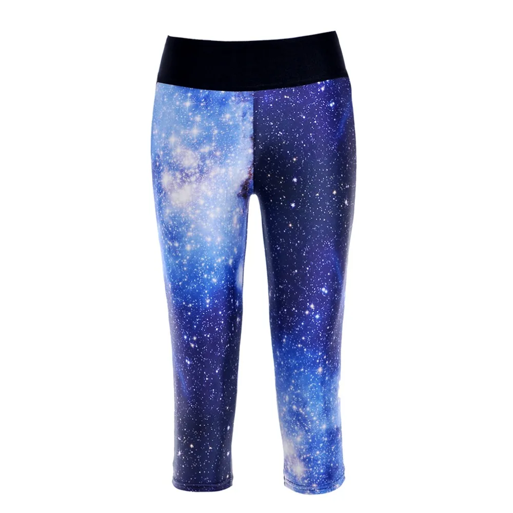 Модные женские брюки с 7 точками Новые укороченные Леггинсы галактика небесная