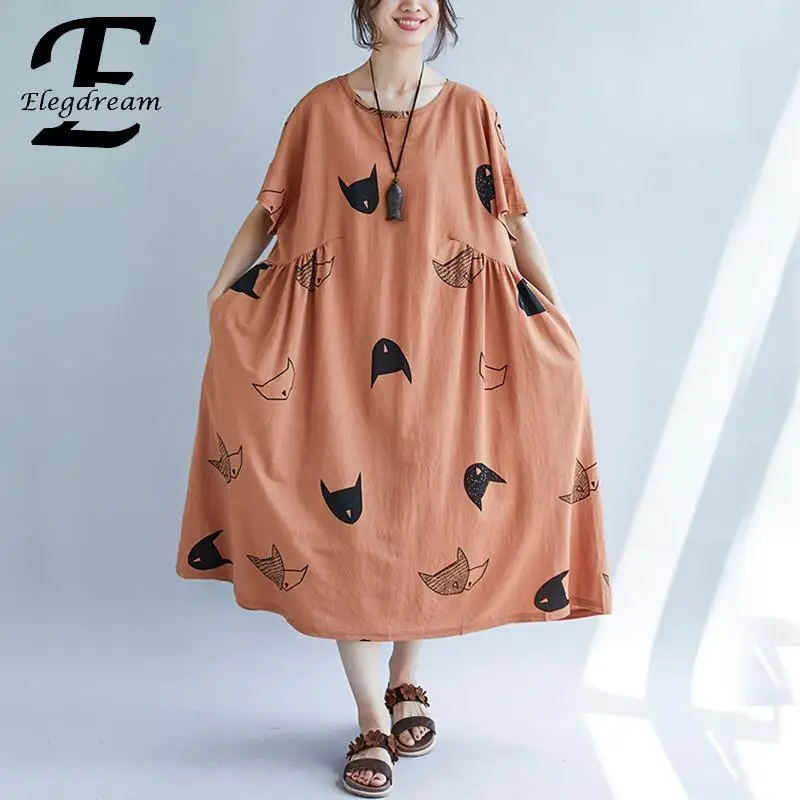 Elegdream брендовая женское платье большого размера Модные Повседневные платья с