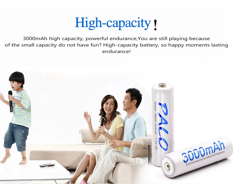 PALO 8 шт. AA батарея 3000mAh 1,2 V Ni-MH AA Аккумуляторы для камеры светодиодный светильник игрушки MP3 mp4 батареи для микрофона