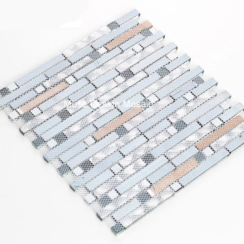 Соединяющаяся Черная Стеклянная Смешанная серая зеркальная мозаичная плитка