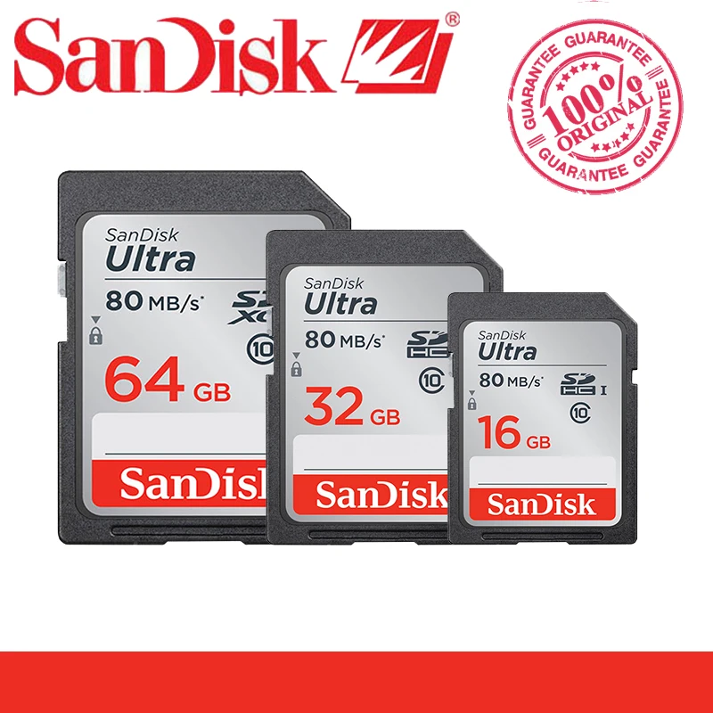 SanDisk Ultra карта памяти класс 10 32 ГБ 16 64 128 SDHC SDXC C10 80 МБ/с./с|memory card c10|memory cardsdxc memory |