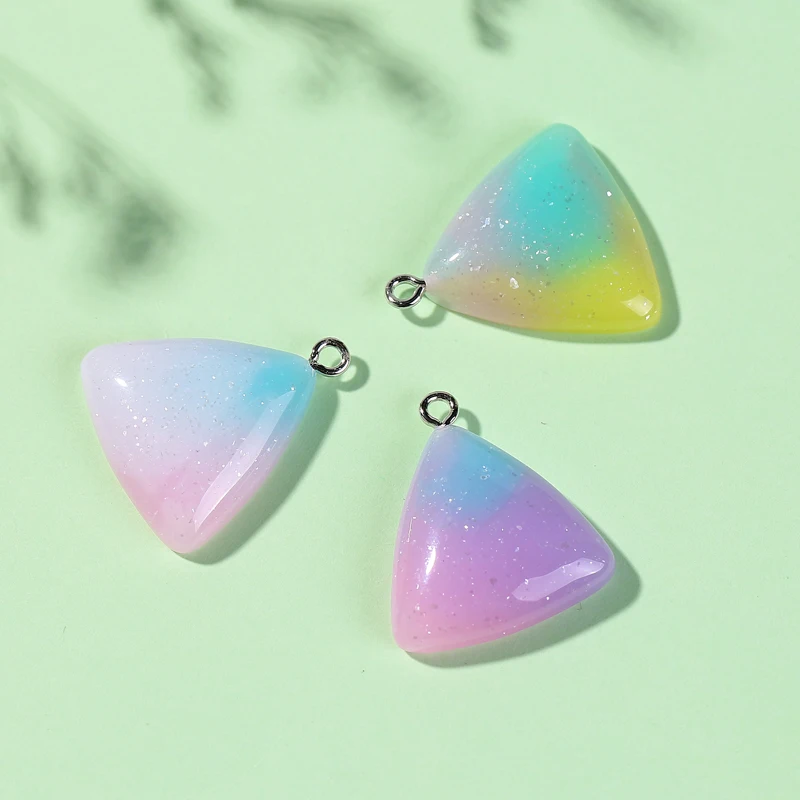 Треугольные Подвески с плоской задней поверхностью из смолы 18 шт./лот 23 мм