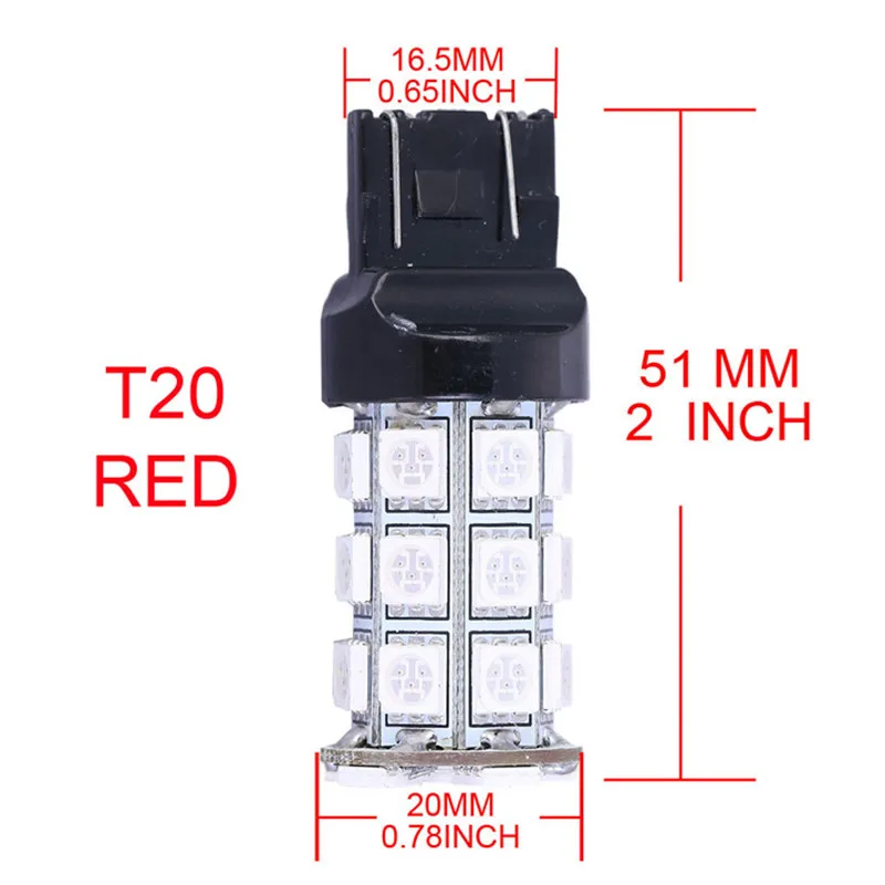 1 шт. T20 WY21W SMD5050 светодиодный автомобильный тормозной задний фонарь LED 360 красный
