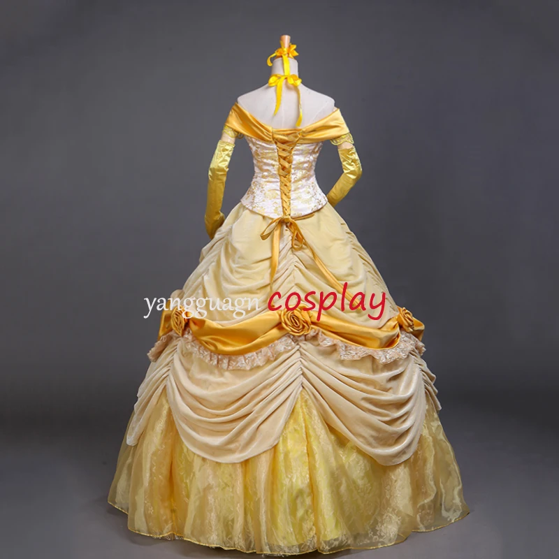 Платье принцессы Красавица и чудовище костюм для косплея на Хэллоуин взрослых