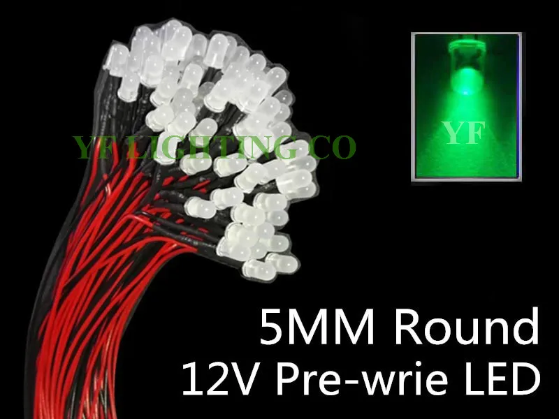 Светодиод высокой яркости зеленый молочный рассеиватель 5 мм Зеленый светодиод