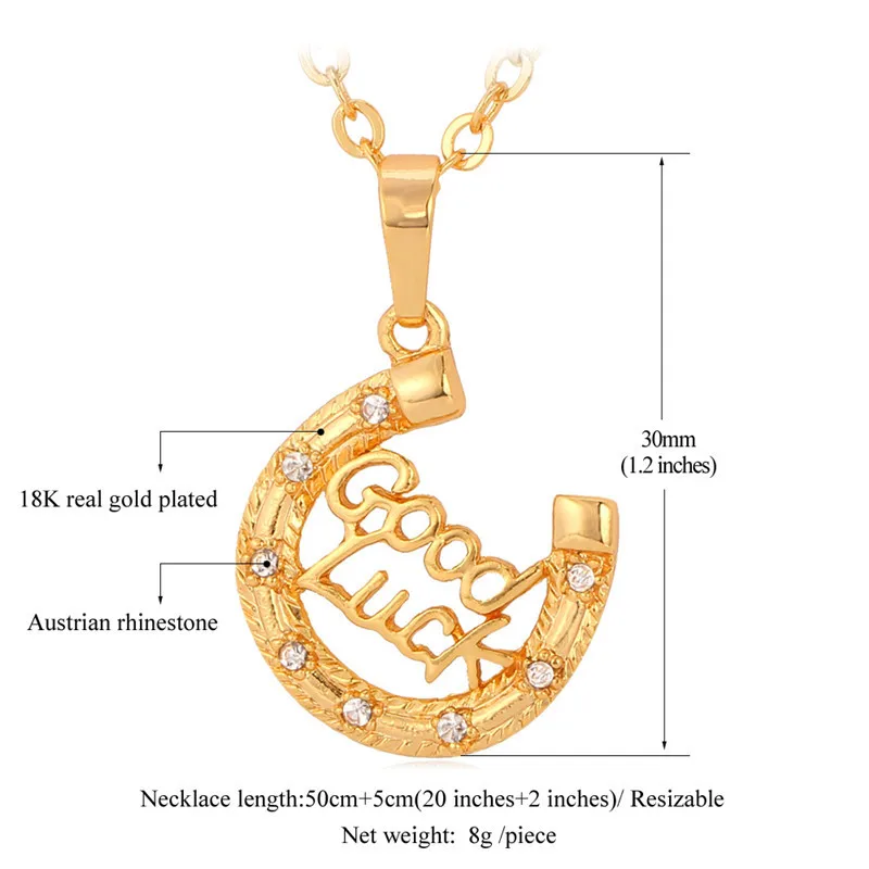 Новое ожерелье желтого золота австрийский кулон Стразы на удачу модные