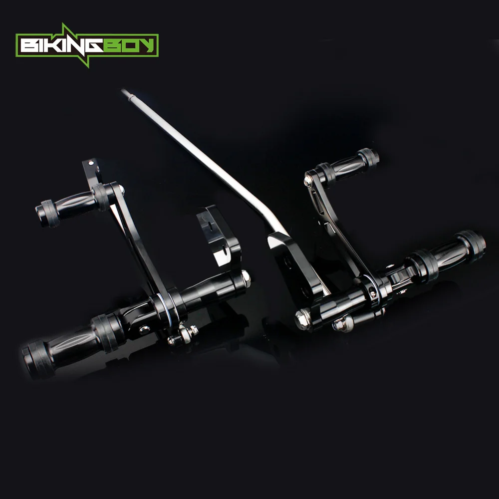 BIKINGBOY CNC Заготовка алюминиевые передние управление подножки для LOW RIDER FXDL 00 16 STREET BOB