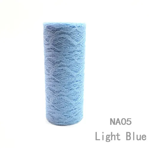 NA05Light blue 15 см 10 ярдов кружева тюль рулон одежды шитье и свадебное украшение из ткани лента на стул для вечеринки лук настольная дорожка украшения - Цвет: NA05Light blue